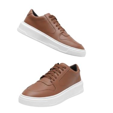 Imagem de Tênis Confortável com Sola Alta Visual Minimalista Moderno e Macio para Dia a Dia Trabalho Evento Uso Diário (Caramelo, BR, Adulto, Numérico, 43)