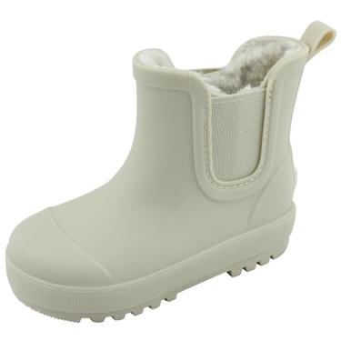 Imagem de BEARPAW Botas de chuva infantis e infantis com forro sintético – Bota Chelsea de borracha impermeável para meninos e meninas, Cinzento-acastan, 17