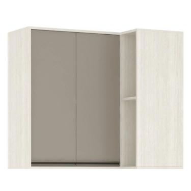 Imagem de Armário Aéreo Canto Reto De Cozinha 95 Cm 2 Portas 4 Prateleiras Linea Luciane Móveis