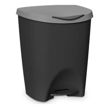Imagem de Lixeira 15L com Pedal Preta Usual Utilidades