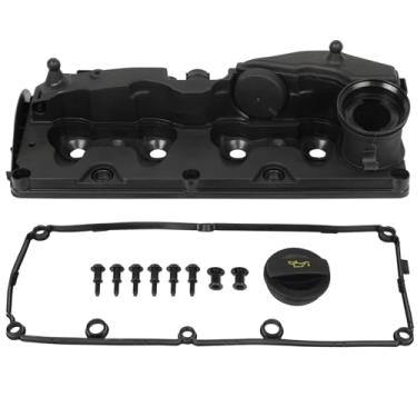 Imagem de SCITOO Tampa da válvula do motor com gaxeta, parafusos, tampa de enchimento de óleo adequada para Volkswagen para Amarok 2011-2015 2017-2019 Substituir # 03L103469F