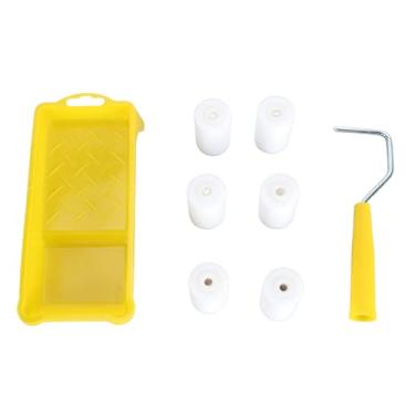 Imagem de QANYEGN Rolo de pintura, conjunto pequeno de rolo de pintura com bandeja, pincéis de esponja para acrílicos, vernizes e vários projetos de arte