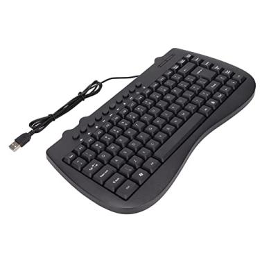 Imagem de KIMISS Adequado para Teclado de 95 Teclas Com Fio Mini Interface USB Computador de Mesa, Teclado Mudo Ultrafino, Multimídia de Pequeno Idioma para Inglês e árabe (Inglês)