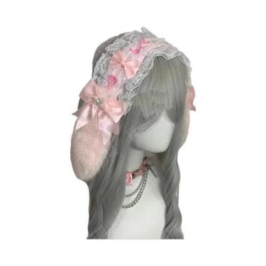 Imagem de Tiara De Cabelo Com Orelhas De Coelho Góticas, Estilo Harajuku Lolita 