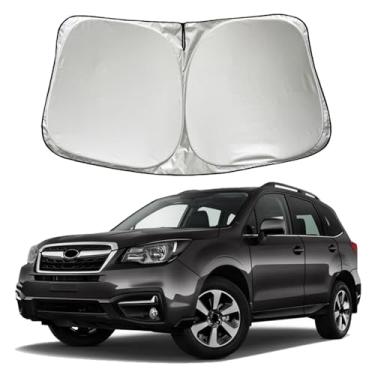 Imagem de SZYUCHEN Para-brisa de carro para-sol compatível com Subaru Forester Crossover Base Premium Sport Limited 2018 2017 2016 2015 2014 Acessórios, viseira de proteção solar de janela frontal de carro