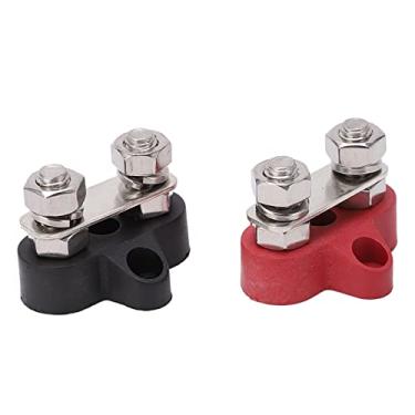 Imagem de Generic Kit de Conexão Confiável do Bloco Terminal da Bateria para Barco de Carro Conjunto de Conector de Poste de 5/16 pol. para RVs Solares 2 Peças de Plástico Rígido, Aço Inoxidável, Material de