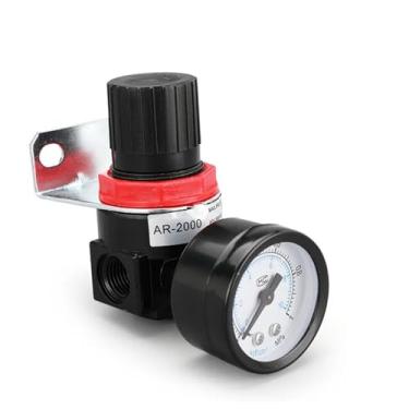 Imagem de Regulador de pressão de ar AR2000 G1/10.2 cm mini controle de alívio pneumático unidades de tratamento do compressor regulador medidor encaixe 1 peça (com acessórios de 12 mm)