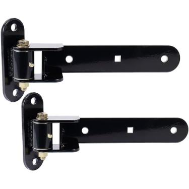 Imagem de Dobradiças de portão resistentes com capacidade de 408 kg - Dobradiças rosqueadas ou soldadas de 33 cm com rolamentos de esferas embutidos, abertura unidirecional de 180° para portões de madeira/metal
