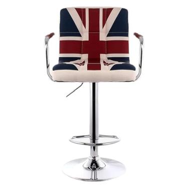 Imagem de Banqueta alta de couro sintético de seis grades, cadeiras ajustáveis de altura com apoio para os pés