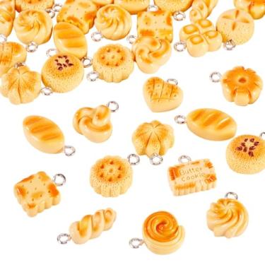 Imagem de Spritewelry Pingentes de sobremesa 3D de resina adorável xícara de bolo donut biscoitos pão macaron pingentes de sobremesa para artesanato faça você mesmo chaveiros pulseiras, colar de joias