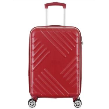 Imagem de Mala de Mão 10kg com Cadeado TSA ABS – Rodinhas 360° Duplas – Bagagem de Bordo Reforçada com Zíper Duplo Antifurto(20polegada,Vermelho Vinho-2)