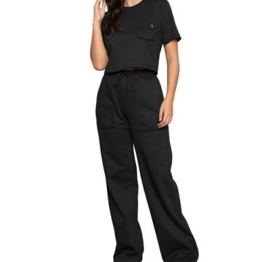 Imagem de Conjunto Moletom Feminino Tecido Premium Tendência - Docce Mulher, Pre