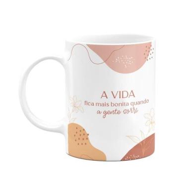 Imagem de Caneca Motivação - A vida mais bonita quando a gente sorri - JPS INFO