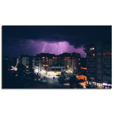 Imagem de Building Wall Art Storm Canvas Prints Poster Overcast For Home Conjunto de 1 Decorações Noframed 33.0 cmx20.3 cm