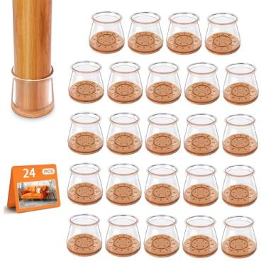 Imagem de Protetor de Pe de Cadeira silicone, Protetor Pe de Cadeira, 24 Peças, Em Silicone com Almofadas de Feltro, 3.5 * 3.5 * 4cm