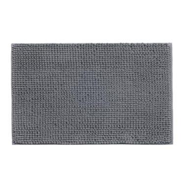 Imagem de Tapete de banheiro antiderrapante super absorvente e de secagem rápida, tapete de banho de microfibra felpudo lavável na máquina para banheira, chuveiro e pia (tamanho: 15,74 × 60 cm, cor: cinza)