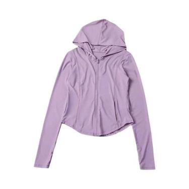 Imagem de Blusa Casual Feminina De Manga Longa Com Capuz E Zíper Para O Outono -