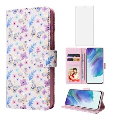 Imagem de Asuwish Capa de telefone para Samsung Galaxy S20 FE 5G 16.5 cm carteira celular com protetor de tela de vidro temperado porta-cartão flor S 20 EF UW 2022 S20FE5G S20FE 20S S2O Fan Edition 4G G5