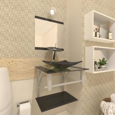 Imagem de Gabinete de vidro para banheiro 40cm ac slim com espelho - Ekasa, Graf
