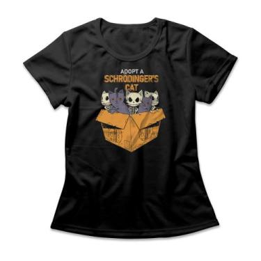 Imagem de Camiseta Feminina Adopt A Schrödinger's Cat - Studio Geek, 2G, Preto