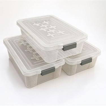 Imagem de Caixa de armazenamento transparente de 8,5 litros com tampa resistente com trava. (1)