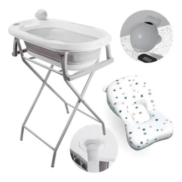Imagem de Banheira Dobrável Tibaby Com Suporte, Termômetro E Almofada
