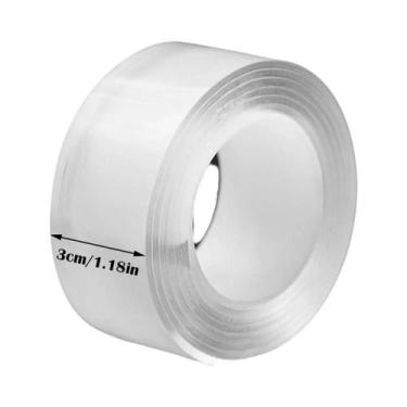 Imagem de Fita Adesiva Transparente Dupla Face Forte, Lavável E Reutilizável Par