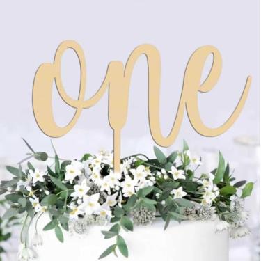 Imagem de MRAPPY Topo de bolo de primeiro aniversário - Topo de bolo de madeira rústica para menino e menina de 1º aniversário, decoração de bolo de primeiro aniversário, adereços de cabine de fotos (madeira)