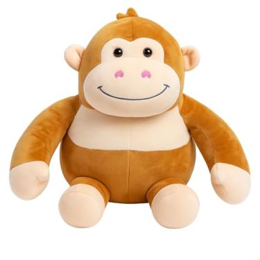 Imagem de Macaco 30cm De Pelúcia Brinquedo Fofo Decoração Festa Nicho Presente Criança Bebê Antialérgico Bordado Deluxe Premium (Gorila Caramelo)