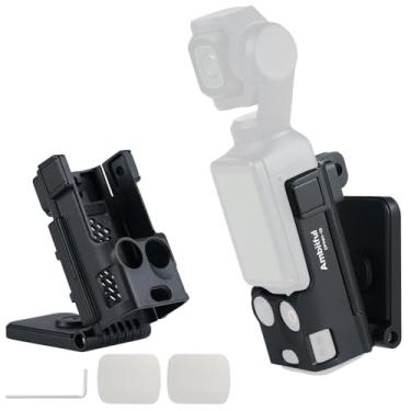Imagem de AMBITFUL Suporte magnético para câmera compatível com DJI Osmo Pocket 3-180° acessório de bolso ajustável 3, capa protetora para superfícies verticais e desktops (preto, DPMM-01)