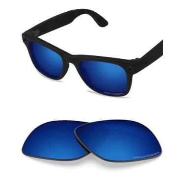 Imagem de BLAZERBUCK Lentes de reposição polarizadas anti-sal para óculos de sol RayBan Meta Wayfarer RW4006 50 mm, Azul meia-noite - polarizado, 0