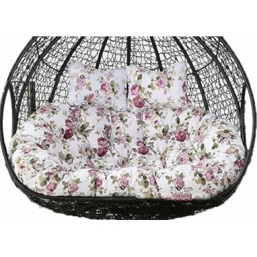 Imagem de Almofada dupla para cadeira suspensa em formato de ovo, almofada de substituição para balanço suspenso em formato de ovo, almofada lavável para cadeira de rede
