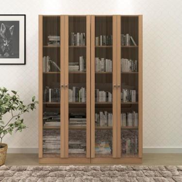 Imagem de Conjunto de Escritório com 2 Armários com 2 Portas de Vidro e 5 Pratel