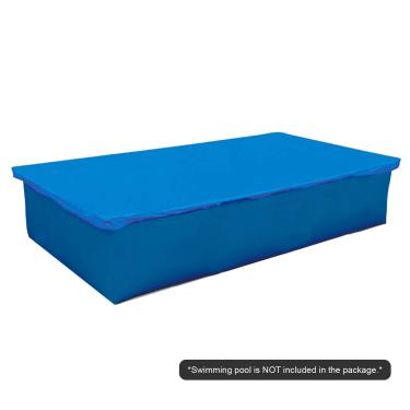 Imagem de Capa de Piscina PE Alta Resistência Protetora Portátil para Piscinas a Nível do com Corda Tração Manter as Folhas Fora