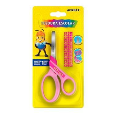 Imagem de Tesoura Escolar, Acrilex, Letras, Rosa