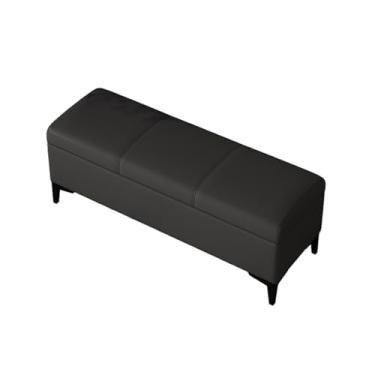 Imagem de Puff Baú Organizador Banco Com Armazenamento Para Quarto Suporta 150kg Pele Napa Pronto Para Usar Pés Em Metal Para Banquinho Aplicável A Múltiplos Cenários(Black,110x40x45cm)