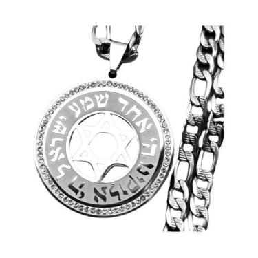 Imagem de Colar De Pingente De Cristal Estrela De Davi Em Cor Dourada Para Mulhe