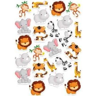 Imagem de Cartela C/48 Adesivos Safari - Lojinha Da Luc Adesivos