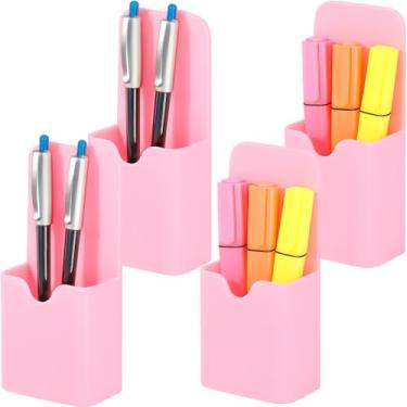 Imagem de BEYGORM Pacote com 4 marcadores magnéticos para quadro branco, organizador de copo magnético atualizado de 1,5 mm para marcadores apagáveis a seco, lápis, ideal para sala de aula, escritório