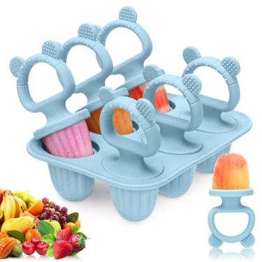 Imagem de Moldes de picolé de silicone para bebês com palitos, mini moldes de picolé para bebês moldes de picolé de leite materno para alívio da dentição, máquina de guloseimas congeladas, molde de picolé para