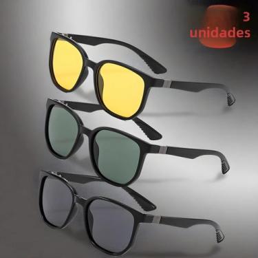 Imagem de Óculos De Sol Polarizados Unissex, 3 Peças, Anti-reflexo, Quadrados, P