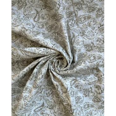 Imagem de Tecido bordado 100% algodão Chikan da Yard – Estilo Hakoba com ilhós creme com estampas florais – Material de costura DIY macio para vestidos, artesanato, decoração de casa – 106,6 cm de largura