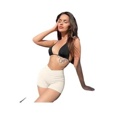 Imagem de Shorts De Yoga Sem Costura Para Mulheres Com Cintura Alta E Efeito Scr