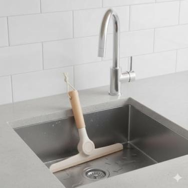 Imagem de Rodo Pia Articulado Bambu Cozinha Banheiro Limpeza Multifuncional