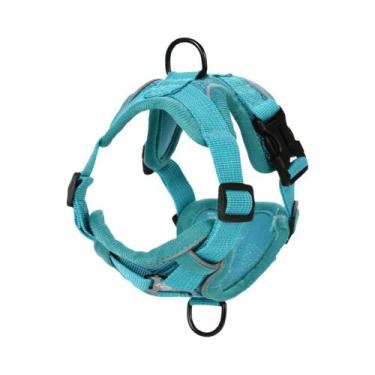 Imagem de Conjunto De Coleira E Arnês Refletivo Ajustável Para Cães E Gatos De P