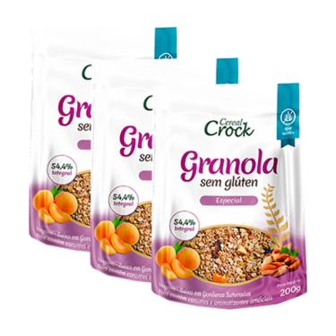 Imagem de Kit 3X: Granola de Aveia Sem Glúten Leve Crock 200g