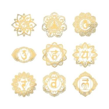 Imagem de Adesivos De Geometria Sagrada Em Metal Dourado 9 Peças Torre De Energi