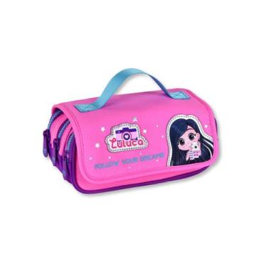 Imagem de Estojo Triplo Luluca Escolar Rosa Infantil Feminino LU27419 - Clio Sty