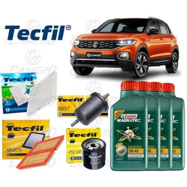 Imagem de Kit Troca de Óleo 5w40 e Filtros Vw T-Cross 1.0 2019 2020 - TECFIL, CA