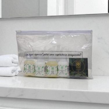 Imagem de Kit de Amenities Vegano para Hotel c/ 5 itens Nécessaire com Estampa -